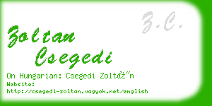 zoltan csegedi business card